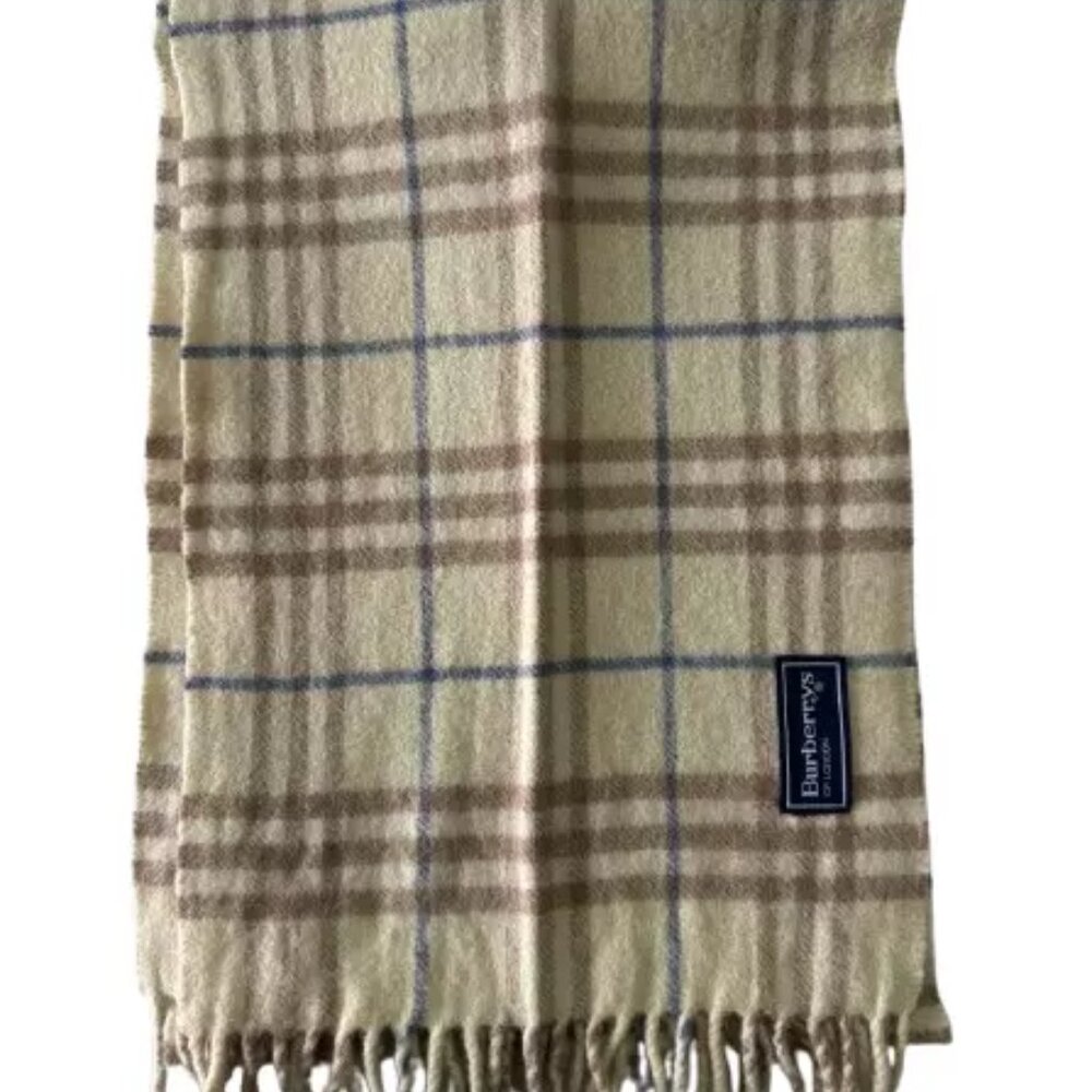 Burberrys Authentic Scarf Beige 100% Cashmere Unisex Scarf Made In England - Picture 4 of 8